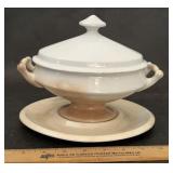 VINTAGE SOUP TUREEN W/PLATE-IMPERIAL IRONSTONE