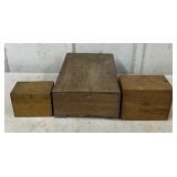 (3)VINTAGE WOODEN BOXES-ASSORTED