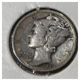 1929-P MERCURY DIME (90% SILVER) (GOOD+)