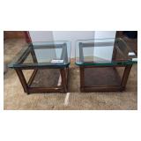 22" glass top end tables with 3/4" glass on