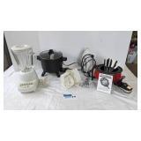 Blender, mixer, iron, fondue pot, deep fryer