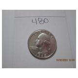 1964 D AU Washington Silver Quarter