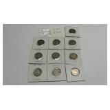 10 Assorted Buffalo Nickels worth $3.00 each