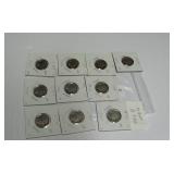 10 Assorted Buffalo Nickels worth $3.00 each