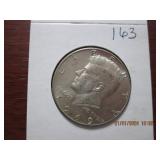 1969 D 40% Silver JFK Half Dollar= AU