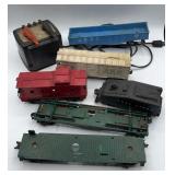 LIONEL TRAIN CARS AND TRANSFORMER