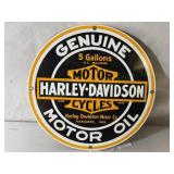 Reproduction Porcelain Enameled Harley Davidson