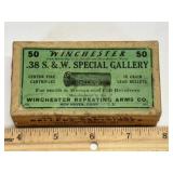 Antique Box of Winchester .38 S&W Special