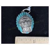 Indian Chief Pendant Marked .925