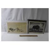 1932 Print Signed & Dated & A 1972 Print "Indian