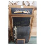 Vintage Blackboards And A Cork Board