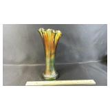 9.75" Northwood Carnival Glass Thin Rib Vase