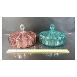 Two Early American Pattern Glass "Old Cafe" Candy