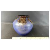 5" Copper Tone Art Glass Vase