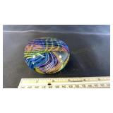 3.5" Paul Harrie Signed Art Glass Rainbow Zephyr