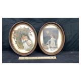 Pair of Victorian Style Oval Prints