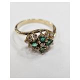 14KT Gold Ring, Emeralds?