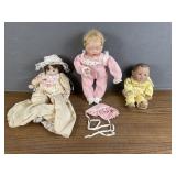 3 Porcelan Dolls