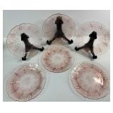 7" Pink Depression Glass Salad Plates