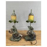 Pair of Bronze Figural Table Lamps