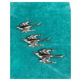 Coro Sterling brooches - Birds in Flight