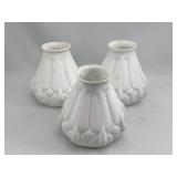 3 Satin Glass Antique Fixture Teardrop Shades