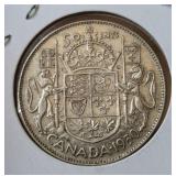 Canada 1950 50 cent Coin    VF