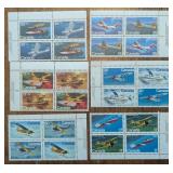 6 Canada Airplane Plate Blocks   MNH