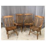 4 Pine Armchairs