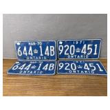 Ontario 1970-71 License Plates