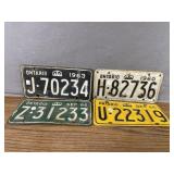 Ontario 1960-63-66 License Plates