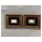 Pair of Framed Miniature European Scenes