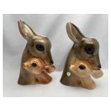 2 Royal Copley Deer Head Vases