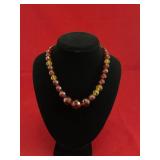 Faceted Amber Bead Necklace