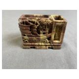 Vintage Chinese Carved Soapstone Ship