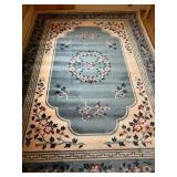 Centre Medallion Area Rug Blue and Ivory Tones