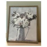 Wood Frame Floral Picture 17x21