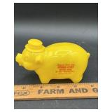 Vintage Small Plastic Yellow PIG BANK with