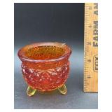 Fenton Amberina Glass Daisy & Button Kettle