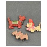 VINTAGE SCOTTIE DOG BROOCH Lot Estate Find