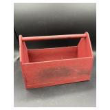 Vintage wooden red tool box