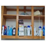 Contents of Laundry Shelves.  Cleaners,