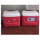 2 Igloo 60 Quart Island Breeze Coolers on wheels