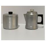 Vintage Aluminum Grease Pot and Percolator, Nice!