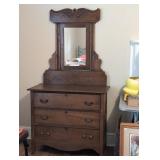 VINTAGE DRESSER WITH MIRROR 72" x 38" x 19"