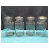 Vintage BALL IDEAL Glass Jars Quart Size with