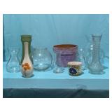 Nice Variety of Vases.  Clay, Glass, Ceramic,