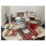 Christmas Cups Placemats Towels