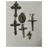 Vintage religious crucifix, charms