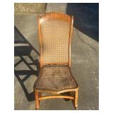 Antique Rocker with Caned Seat and back